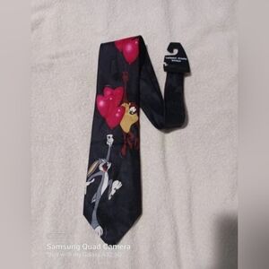 Vintage Looney tunes taz with bugs valentine day necktie